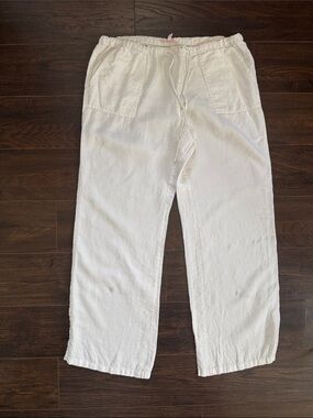 Victoria's Secret White Drawstring Linen Pants